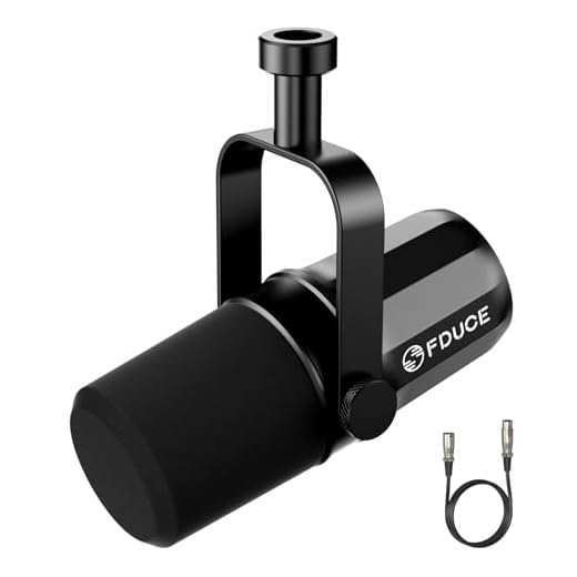 FDUCE SL40X XLR Dynamic Microphone for Vocal Recording, Podcasting, Gaming, Live Streaming&Broadcasting, All Metal Cardioid Mic, Voice-Isolating Technology -Black