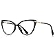 kachawoo Blue Light Blocking Glasses Women Fashion Eyeglasses Cat Eye Glasses Frame TR90 Eyewear Half Metal (black with clear)