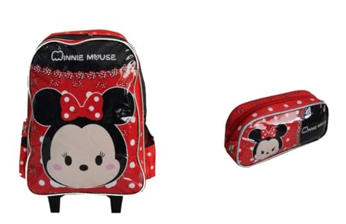 Kit Mochila Minnie Infantil Feminina Rodinhas Estojo Aula M