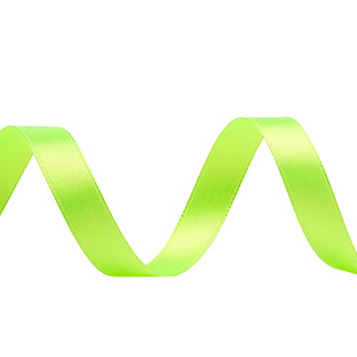 Image of Solid Color Double Faced Apple Green Satin Ribbon 3 /8 inch X 25 Yards, Ribbons Perfect for Crafts, Wedding Decor, Bow Making, Sewing, Gift Package Wrapping and More