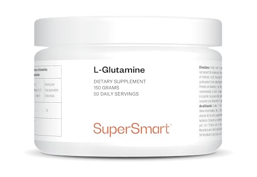 L-Glutammina 150g - Coadiuvante nel recupero sportivo - Contribuisce alla sintesi proteica e al rinnovamento della massa muscolare - Qualità superiore e controllata - Vegano - Supersmart