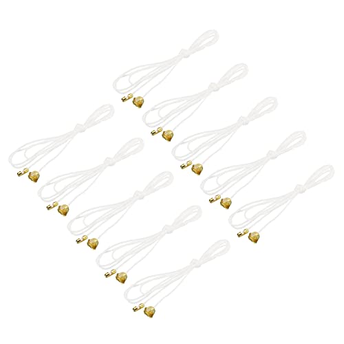 Image of MECCANIXITY Pull Cord for Ceiling Switch, Light Pull Cord String Ceiling Fan String with Connector Pull Chain Extension, White Golden, Pack of 10