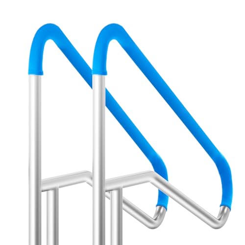 VEVOR Pool Handlauf, 2 Stück, 1395 x 810 x 100 mm, Pooleinstieg, Edelstahl mit Grundplatte für Innen-/Außenpools, Einstieghilfe, rostfreier Haltegriff mit Griffabdeckung & Zubehör für Spas