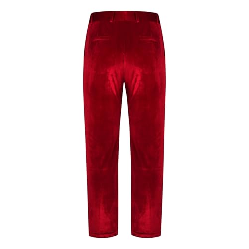 Men Velvet Stretch Pants with Pocket, Slim Fit Sweatpants for Work Dress Pants Athletic Outdoor Casual Solid Trousers3