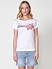Koroshi White Cotton T-shirt with Stripes and Flowers, Embroidery and Round Neck in White for Women, white, XXL #2