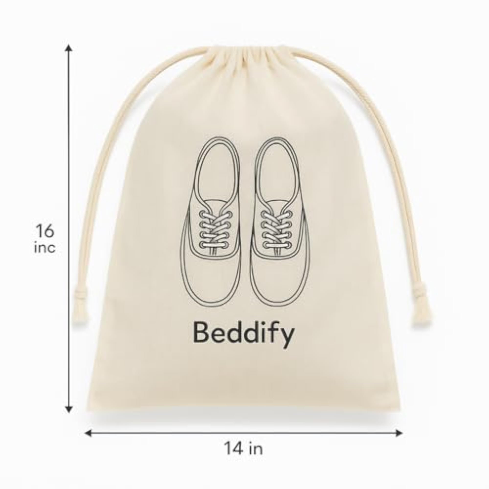 Pack of 6 Cotton Travel Shoe Covers, Large Pouch