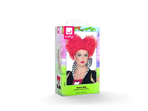 Smiffys Heart Wig, Red, Fairytale, Wings and Wands Fancy Fancy Dress, The Queen Dress Up Wigs Halloween - Image 4