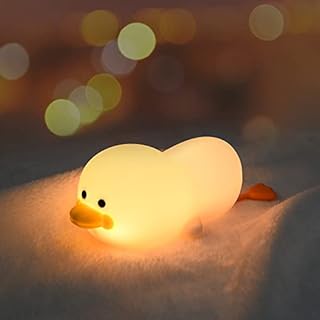 Vicloon LED Night LightDuck Night Light Kids LampSmart Bedside Night Lamp with Touch Sensor Silicone Lamp Charging Night LightUSB Rechargeable Lamps Warm Light for Boys Girls Bedroom