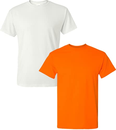 T-shirt 50/50 G800 blanc running et running orange fluo taille S estival
