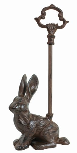 Ebros Gift JD88221VRG Cast Iron Bunny Hare Rabbit Door Stop Porter cover
