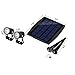 1pc Double Head Solar Lawn Light Ground Plug Lighting Tool for Garden and Outdoor Use Energy Saving Solar Design Durable and Easy to Install Black