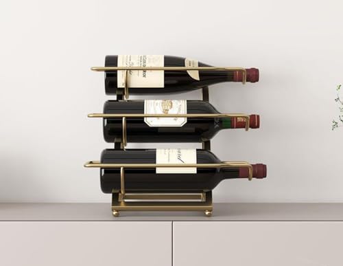 Soporte para botellas de vino de metal de 3 niveles miniatura 3