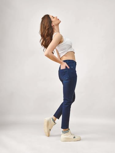 Image of Lyra Women's Mid-Rise Slimfit Ankle Length Jeans|Stretchable Fabric for Comfort|Trendy & Stylish Denim