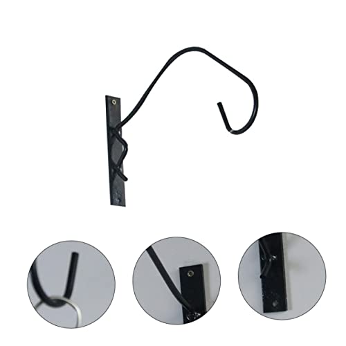 FONDOTIN 錬鉄製植木鉢フック wall hook 頑丈なハンガー フックプラントハンガー 屋内植物用植木鉢 バスケット ランタン壁フック アイアン植木鉢ブラケット 植木鉢吊り棚 Black