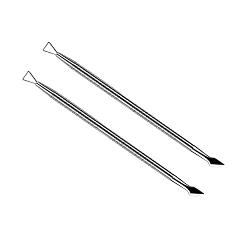Gogogmee Nail Polisher Cuticle Pusher Set 2pcs Stainless Steel Nail Care Tool Cuticle Cleaner for Daily Use