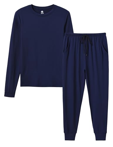 Pyjama long garçon MoFiz en maille haut de gamme douce et pantalon à carreaux élégant d'hiver