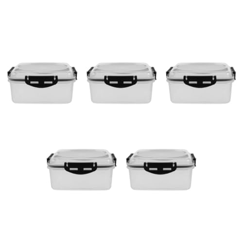 PRETYZOOM Caja De 5 Piezas Caja De Almuerzo Contenedores Del Contenedor De Pan De Sándwich Titular De Sándwich Grandes Con Tapas El Plastico Black