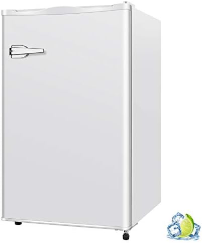 R.W.FLAME Upright Compact Freezer 2.3 Cu.ft, Freestanding Mini Freezer with Removable Shelf, Single Door, Adjustable Temperature Control, for Home, Office, Apartment (White)