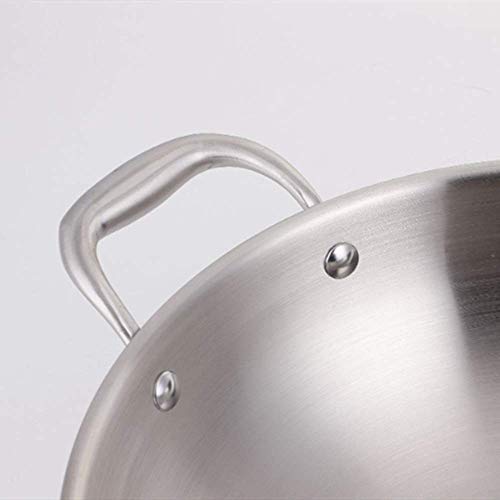 Wok de acero inoxidable 32 cm antiadherente sin humo miniatura 2