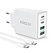 Caricatore USB C with 2M Cavo USBC Rapido Presa Caricabatterie for iPhone 16 15 Pro Max Plus, iPad, Samsung Galaxy S25/S24, 40W 4-Porto Spina USB Multiplo Alimentatore Adattatore Carica immagine
