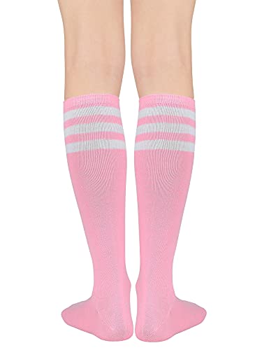Image of Century Star 2-Pack Long Knee High Socks for Women-Mixed Striped Tube Socks Causal Stockings