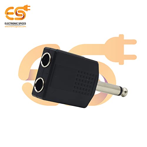 Image of Electronic Spices Single 6.35mm male to two 6.35mm female dual splitter interface audio connector pack of 20pcs