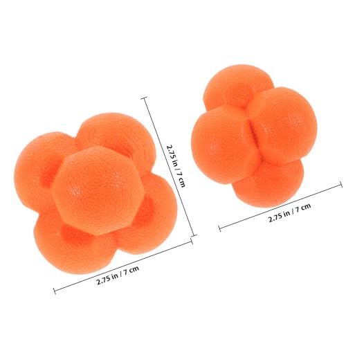 MAGICLULU Balle de Réaction Hexagonale Entraînement Réflexes et Agilité pour Gardien de But Baseball et Boxe 7 CM Orange Matériau TPR Résistant pour Exercices de Vitesse – Image 3