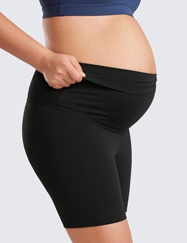 Image of CRZ YOGA Maternity Biker Shorts 6 inch | Butterluxe, Extremely Soft, Gentle Compression, Yoga, Super High Rise, U-shaped Belly, Pregnancy and Postpartum