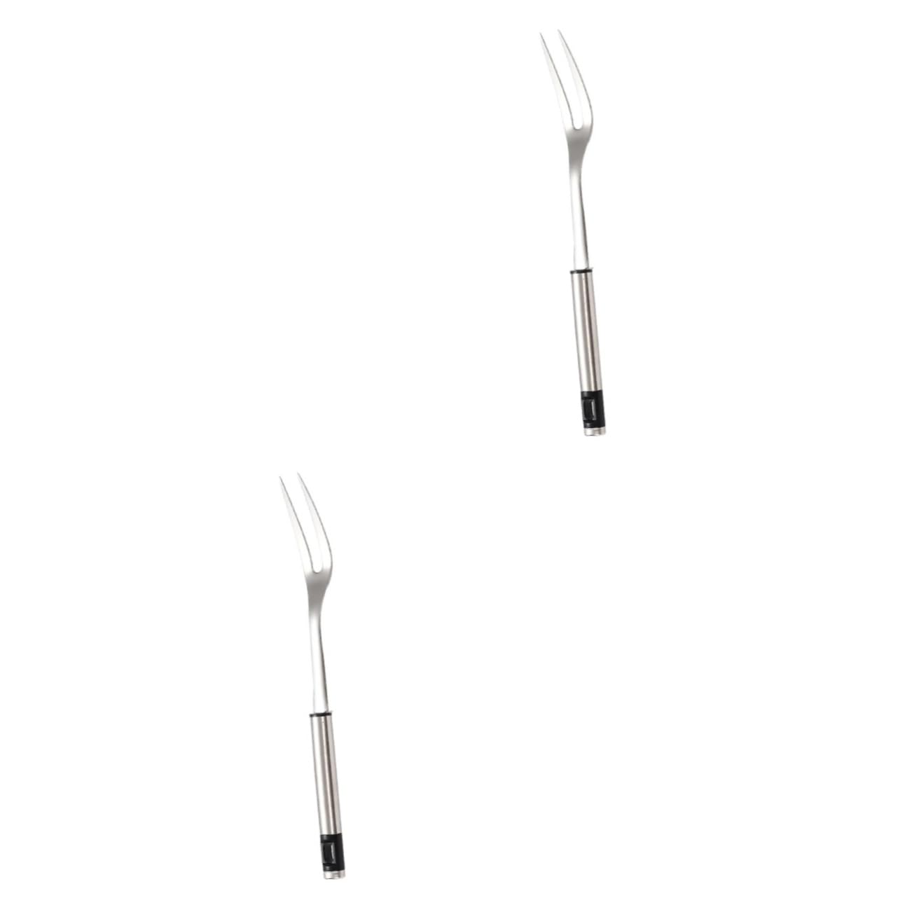 ifundom Stainless Steel Bbq Fork Durable Meat Fork for Barbecue Scald Long Handle Design Easy to Clean Outdoor Grill Tool for Roasting Meat and Skewering Food