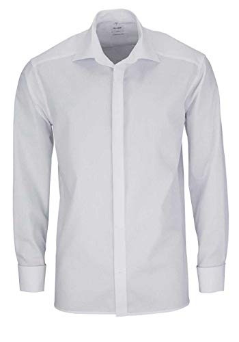 OLYMP Luxor Comfort fit Gala Hemd Langarm Popeline weiß