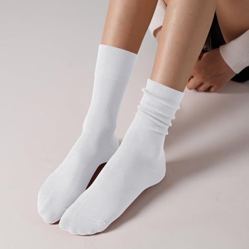 Image of ANDERE ARTE Womens Viscose Bamboo Crew Socks Casual Calf Dress Socks Soft Above Ankle Sock 3-5 Pairs