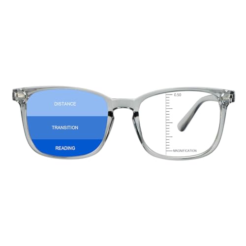 Image of Vintage Square Progressive Multifocal Presbyopic Glasses, Anti-Blue Light Glasses for Men Women Readers (+0.50 /+2.75 Magnification)