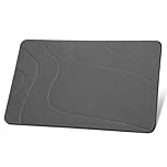 Ceecysaa Stone Bath Mat, Non-Slip Diatomaceous Earth Shower Mat, Quick Drying Bath Mat Stone, Super Absorbent Diatomite Bath Mats for Bathroom Kitchen, Easy to Clean, 60 x 39cm, Dark Gray