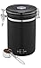 SILBERTHAL Porta caffè ermetico 500g | Barattolo caffè Acciaio Inox con Cucchiaio | Contenitore caffè in grani o macinato | Nero