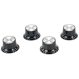 UTTASU Ensemble de boutons de commande en aluminium et acrylique pour guitare 2 tons + 2 volumes, style cloche, tige de 6 mm, compatible avec Gibson Les Paul et SG Series