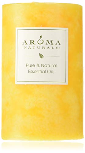 Aroma Naturals Lavender & Tangerine Essential Oil Scented Pillar Candle, Relaxing, 2.5 inch x 4 inch