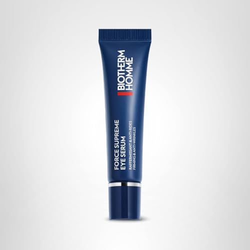Biotherm Homme, Force Supreme Eye Serum, Sérum Contorno de Ojos Antiedad para Hombre, Reafirma y Revitaliza, Para Pieles Sensibles y de Todo Tipo, 15 ml