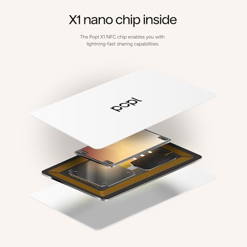 Image of Authentic Patented Popl Card (Avoid Fake Knockoffs) - Smart NFC Networking Card - Simply Tap to Exchange Contact Info, Capture Leads, & Manage Contacts (White)
