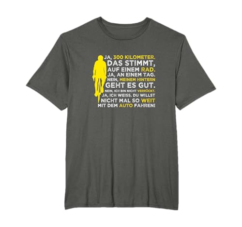 Rennrad Radfahrer Kilometer Spruch Radfahren Damen Herren T-Shirt