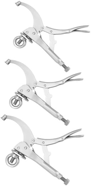 Generic 3 Pcs 9-Inch Drill Press Locking Clamps - Heavy-Duty Bench Vise Set, Quick-Release Woodworking & Welding Grip Tools, Drill Press Accessories Tool for Locking Gripping Attachment, Silvery
