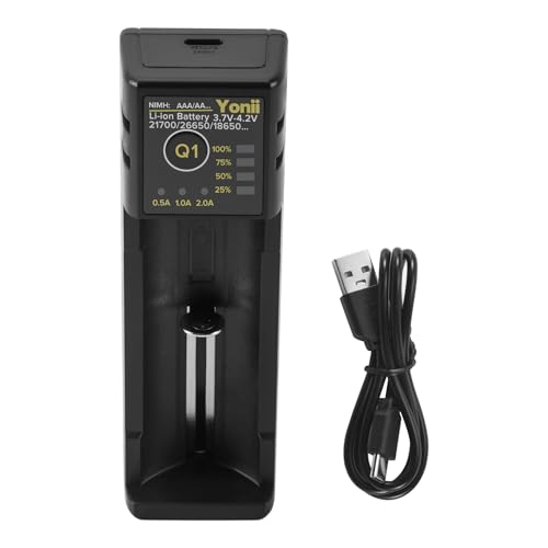 HUTSRAI 18650 Cargador de Batería 26650 USB Inteligente Níquel Hidrógeno AA AAA 21700 Cargador de Batería de Litio de Ranura Única