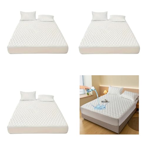 Funda de colchón impermeable y transpirable acolchada con ajuste profundo para cama 3