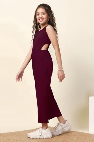 Image of Fashion Dream Girl's Ankle Length Solid Jumpsuit