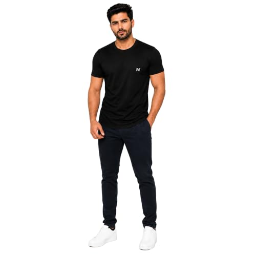 Image of NINQ Half Sleeve Tshirt for Men | Round Neck Regular Tshirt | Breathable Mesh Dotted Stylish T-Shirt | Sports Wear Casual Tee for Gym, Running & Daily Comfort