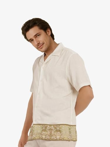 Image of Rare Rabbit Boxy fit Decorative Print Shirt