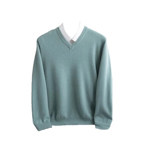 Men V-Neck Wool Sweater Long Sleeve Pullover Knitwear Casual Basic Office Classic Jumpers Tops