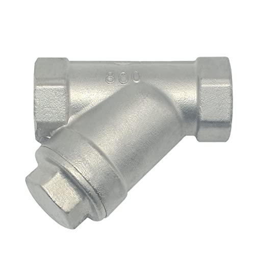 Image of 1 /2 inch WYE Strainer Mesh Filter Valve,800WOG Y-Spring NPT Female Check Valve,Stainless Steel SS316 CF8M