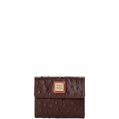 Dooney & Bourke Wallet, Ostrich Small Flap Credit Card Wallet - Brown Tmoro #TOP24