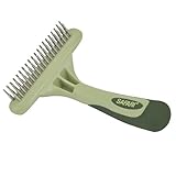 Coastal Pet Safari Dog Undercoat Rake - Top-Grade Double Row Rotating Pins Dematting Rake for Effective Deshedding and Pet Grooming