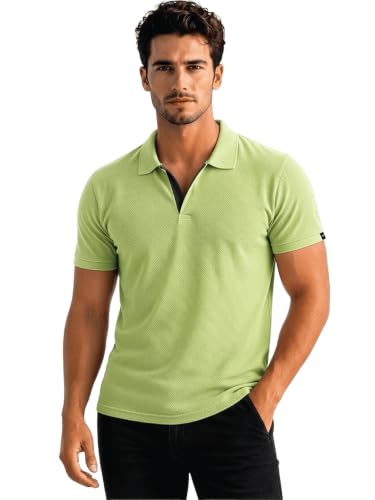 Image of Status Quo Men's Polo T-Shirt | Rich Cotton Blend | Slim Fit | All Day Comfort | Contrast Inner Placket | Polo Collar
